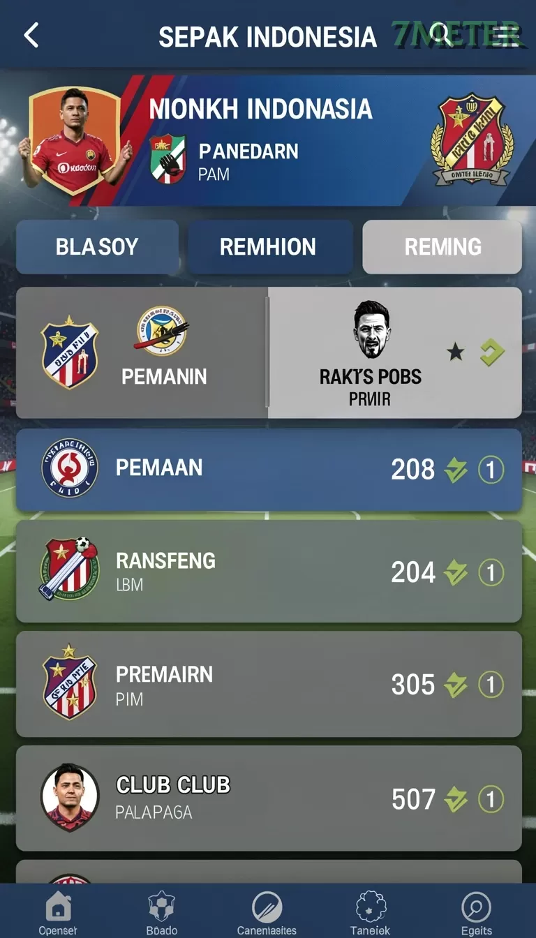Cuplikan layar 77RL — menu navigasi